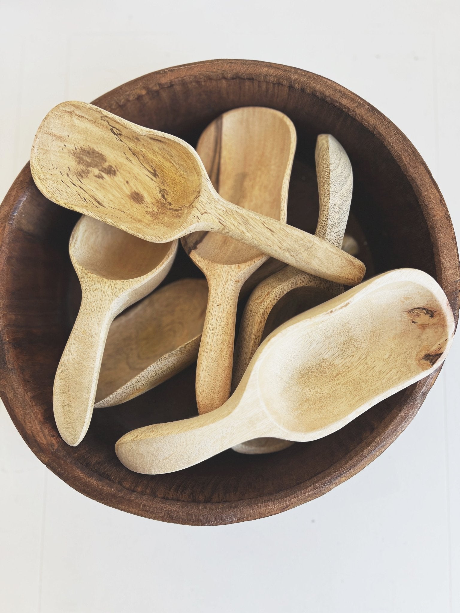 Hand - Carved Mango Wood Scoop - Spring Sweet