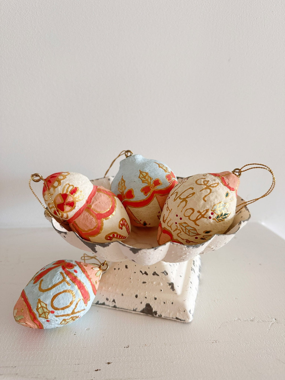 Hand Painted Paper Mache Ornament - Spring Sweet
