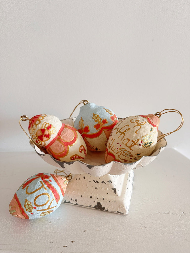 Hand Painted Paper Mache Ornament - Spring Sweet