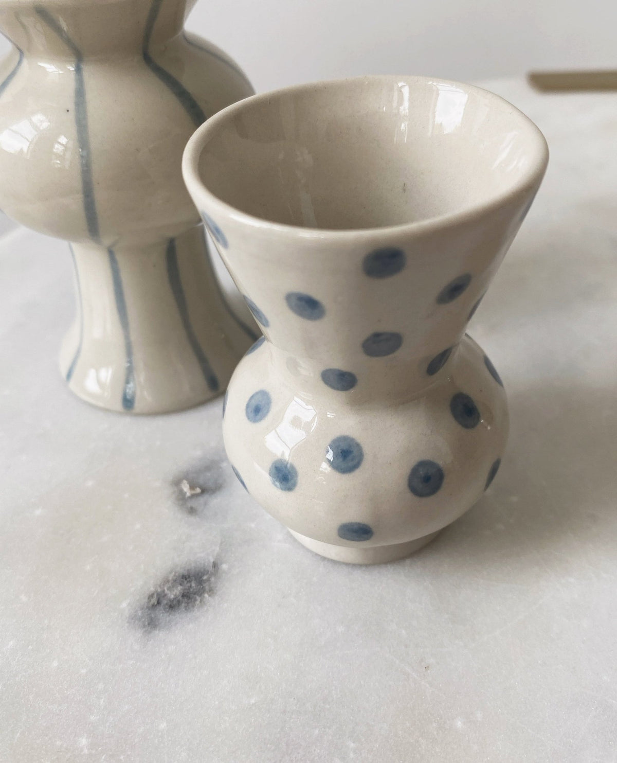 Hand-Painted Stoneware Mini Vase - Spring Sweet