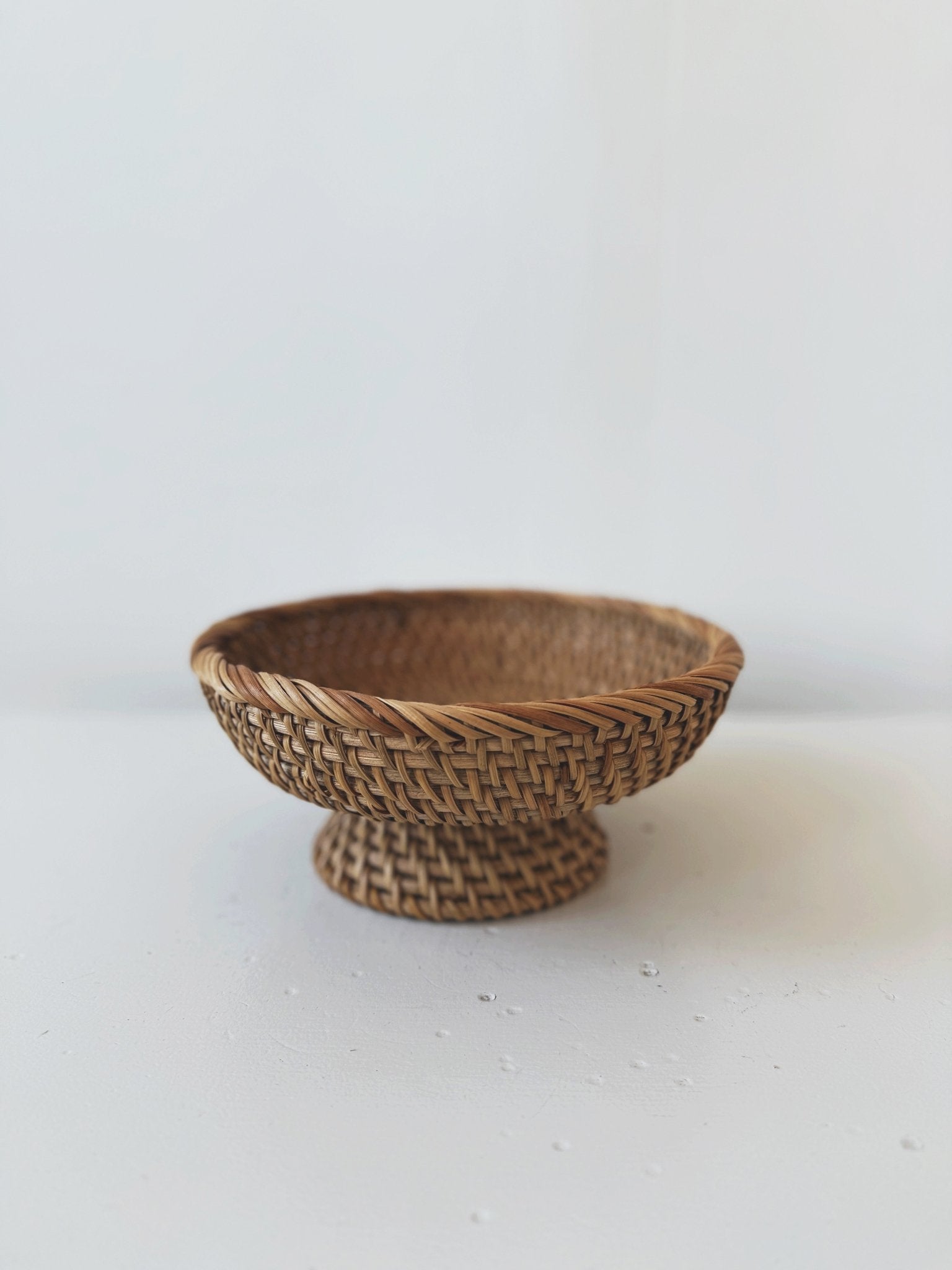 Hand - Woven Rattan Footed Bowls - Spring Sweet