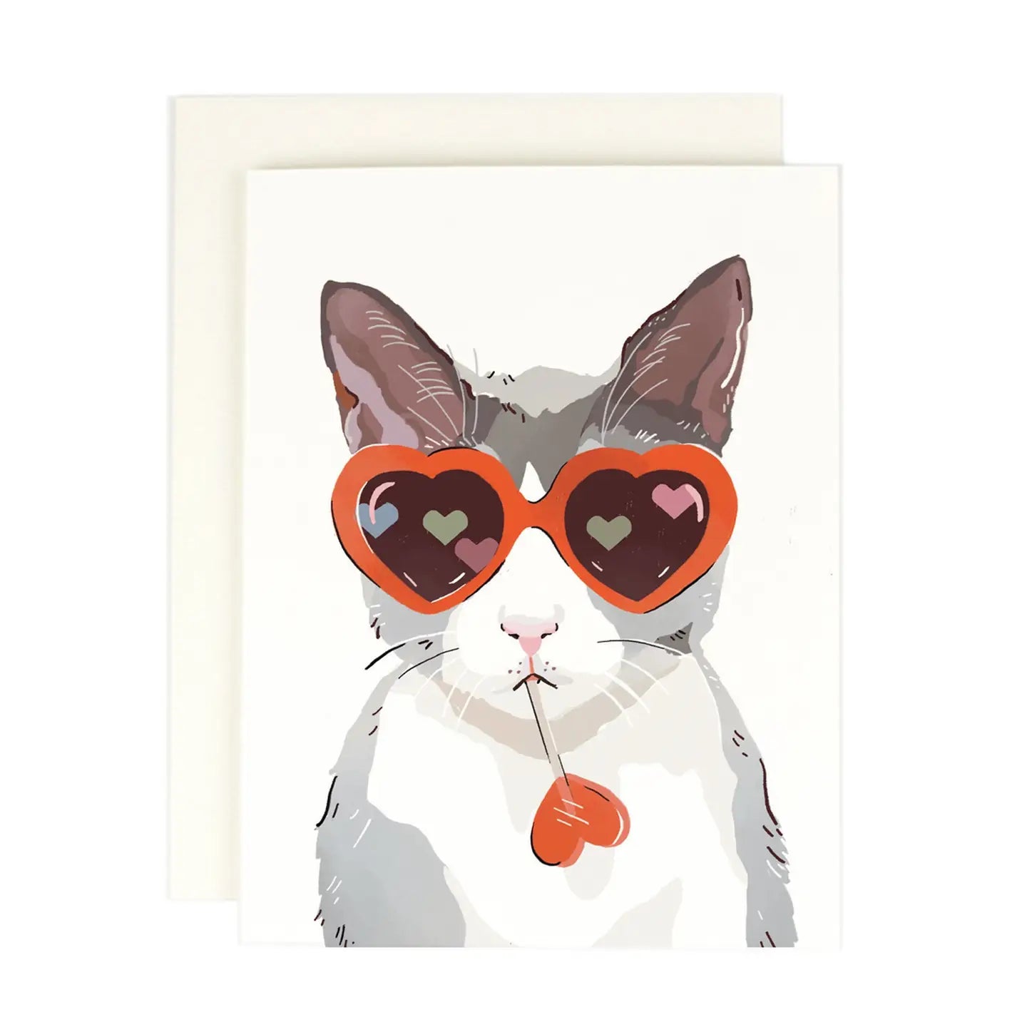 Heart Cat Eye Card - Spring Sweet