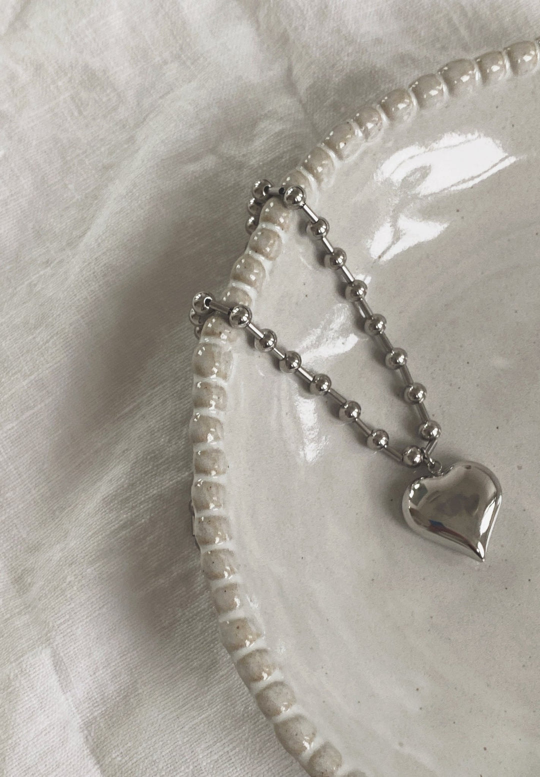 Heart Chain Necklace, Gold Plated - Non - Tarnish - Spring Sweet