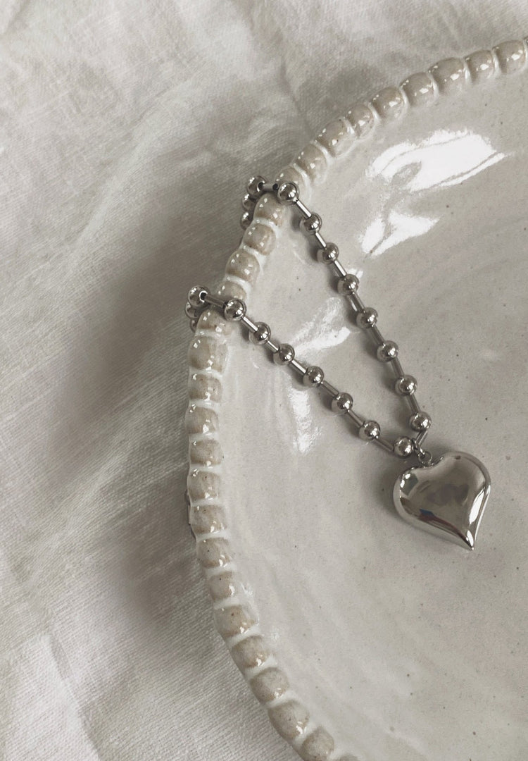 Heart Chain Necklace, Gold Plated - Non - Tarnish - Spring Sweet
