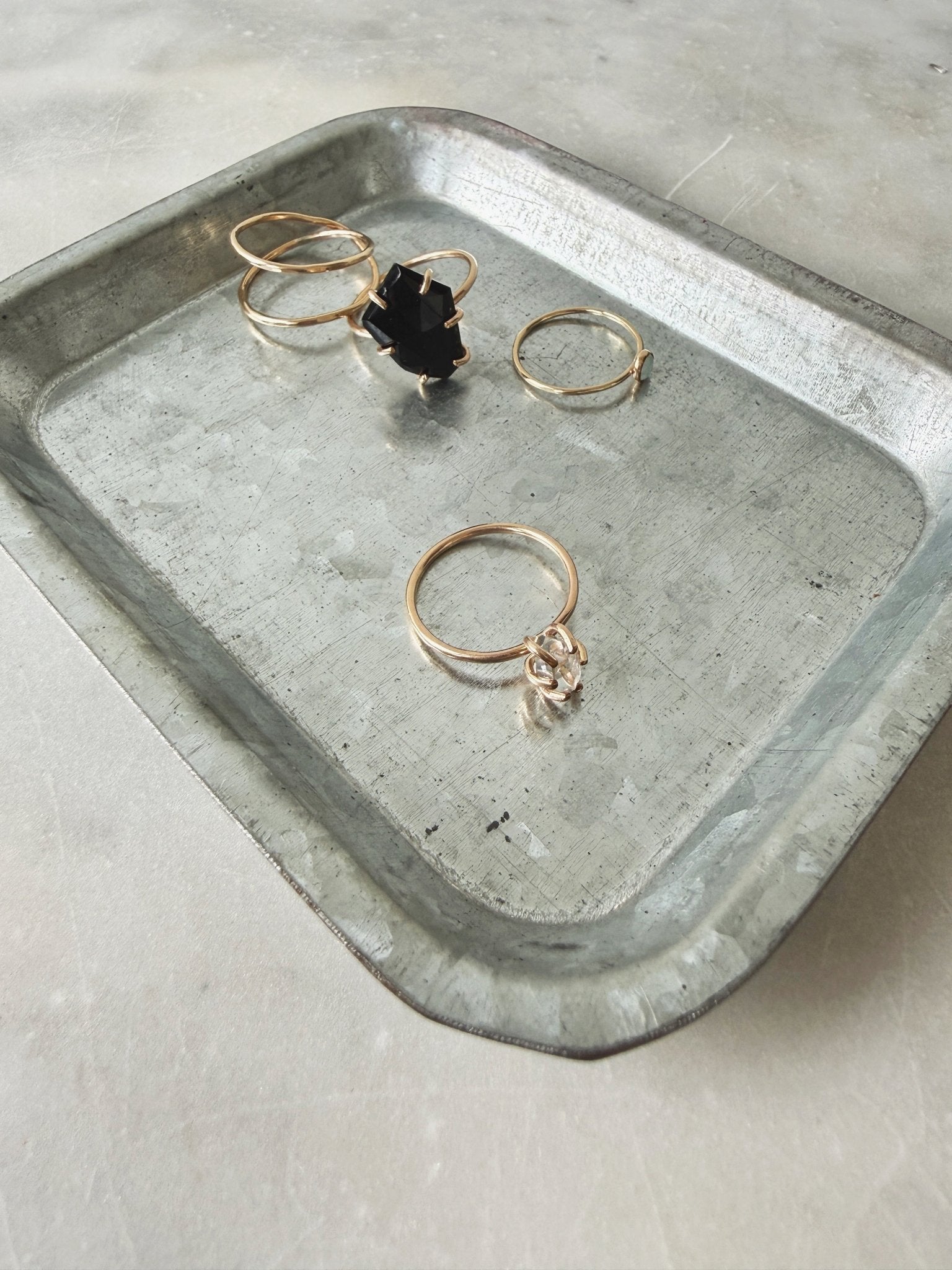 Herkimer Diamond Ring, Gold Filled - Spring Sweet