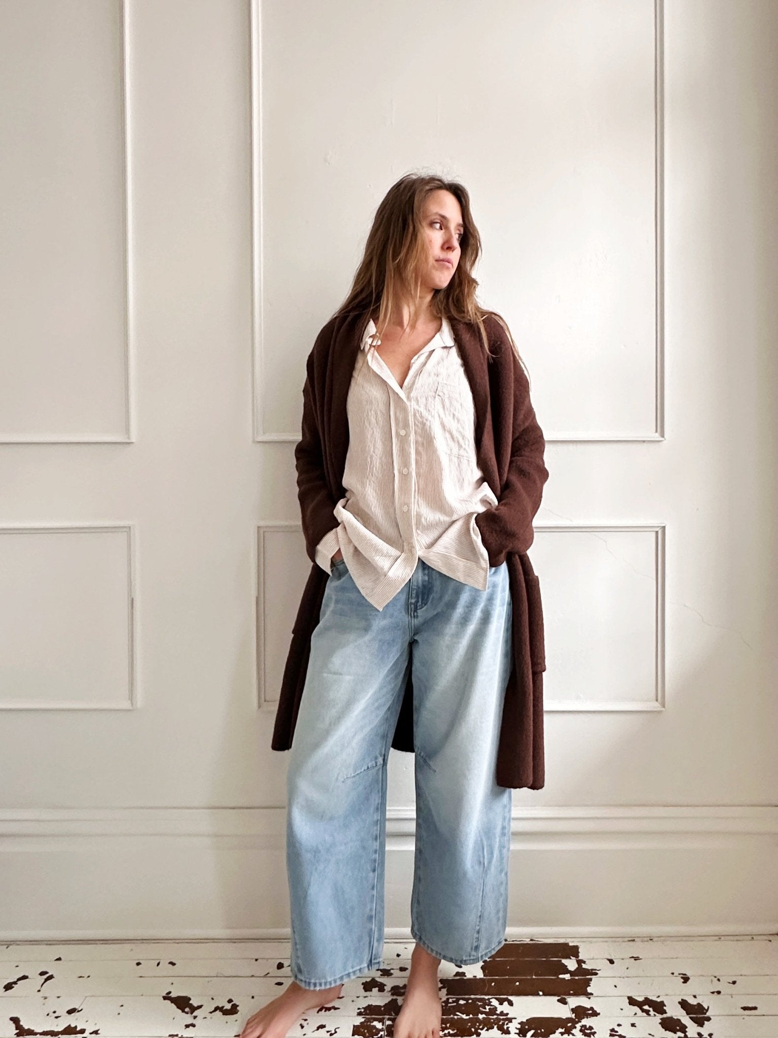 High Rise Barrel Denim - Spring Sweet