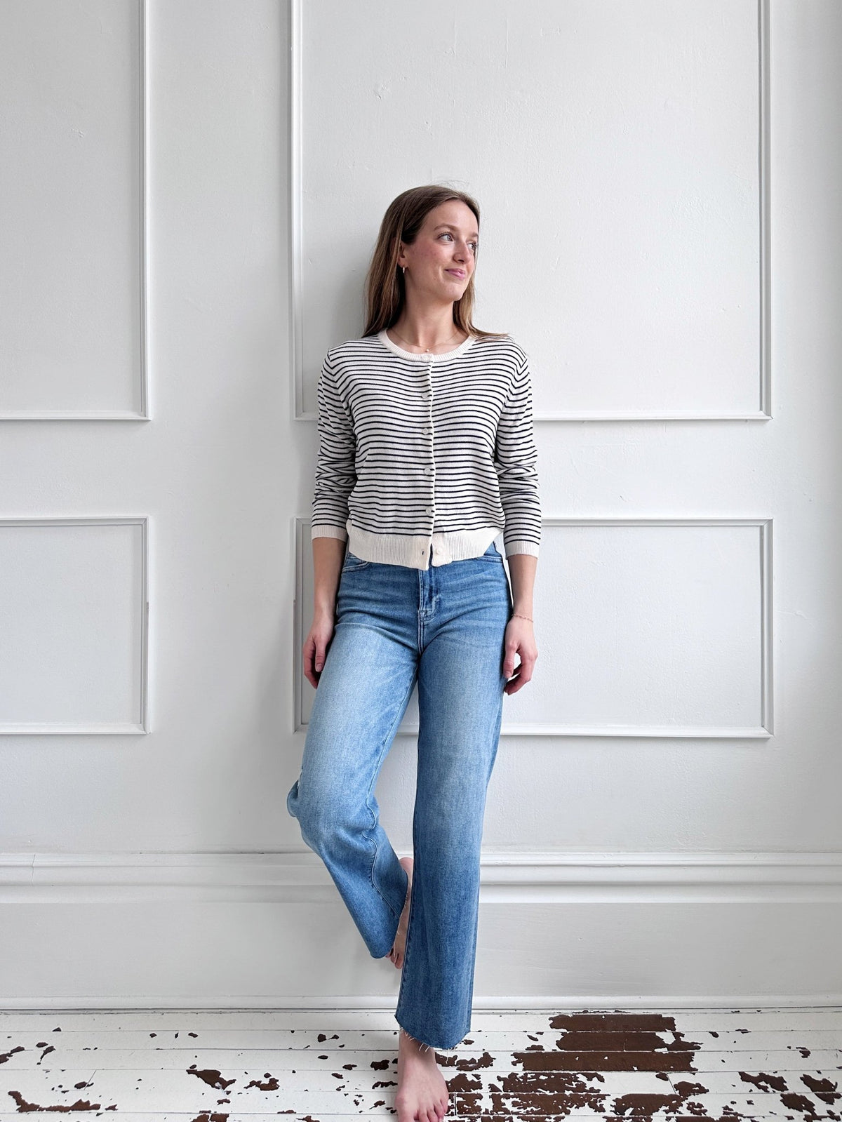 High Rise Cropped Straight - Spring Sweet