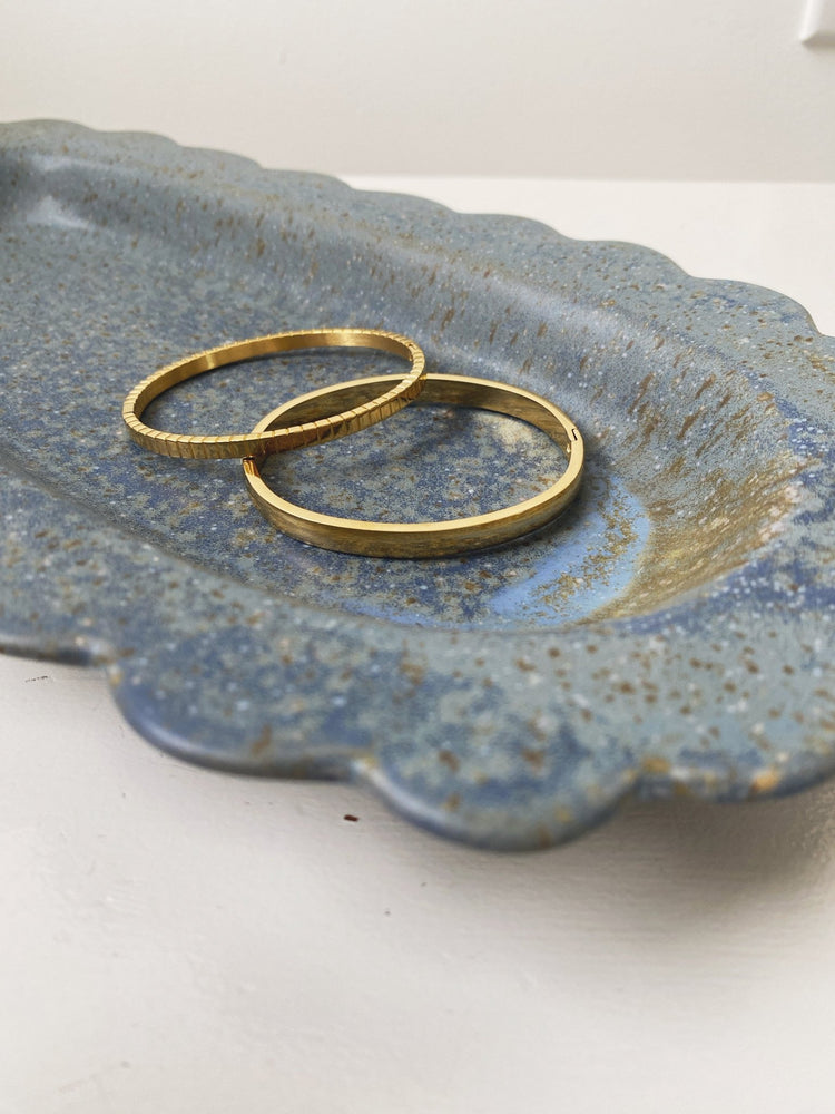 Hinge Bangle Bracelet, Gold Plated - Spring Sweet