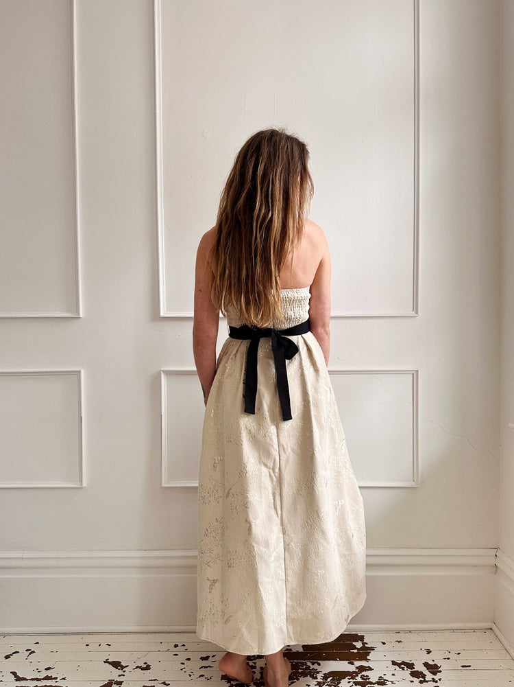 Jacquard Strapless Midi Dress - Spring Sweet