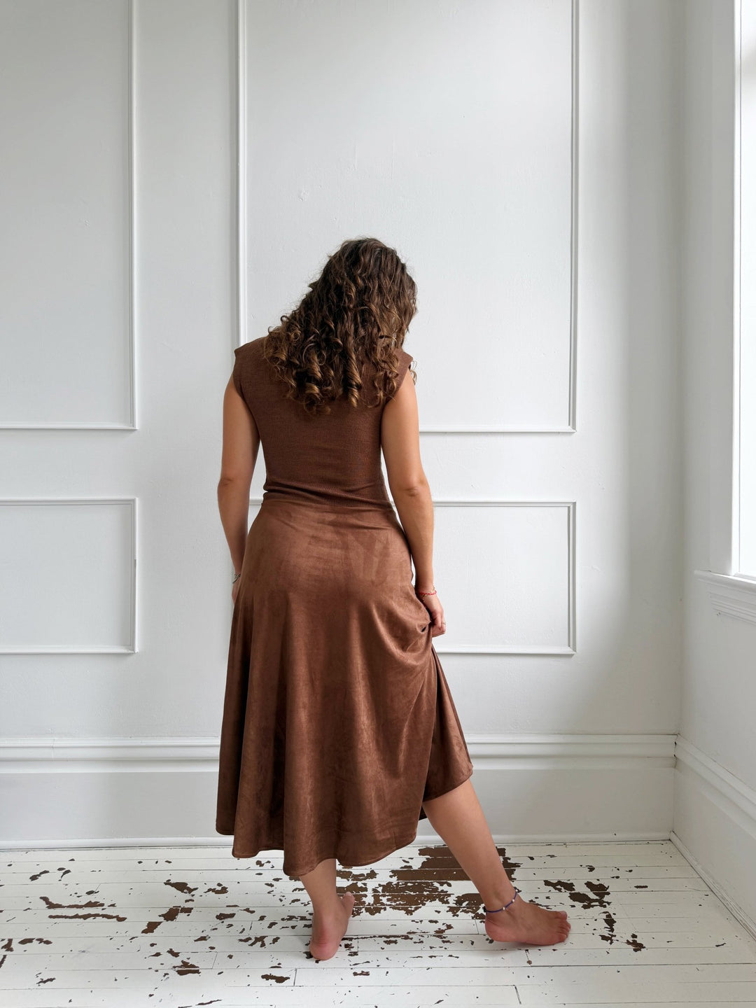 Knit Suede Maxi Dress - Spring Sweet