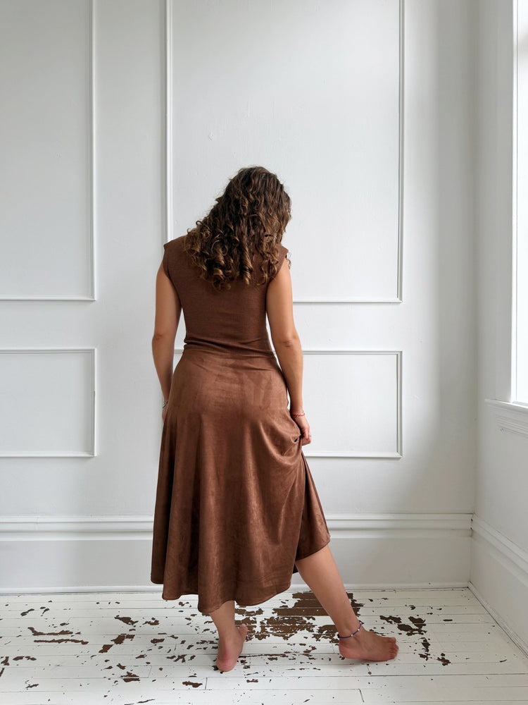 Knit Suede Maxi Dress - Spring Sweet