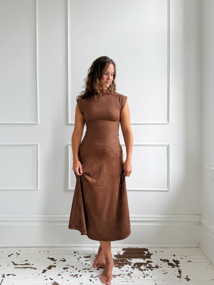 Knit Suede Maxi Dress - Spring Sweet