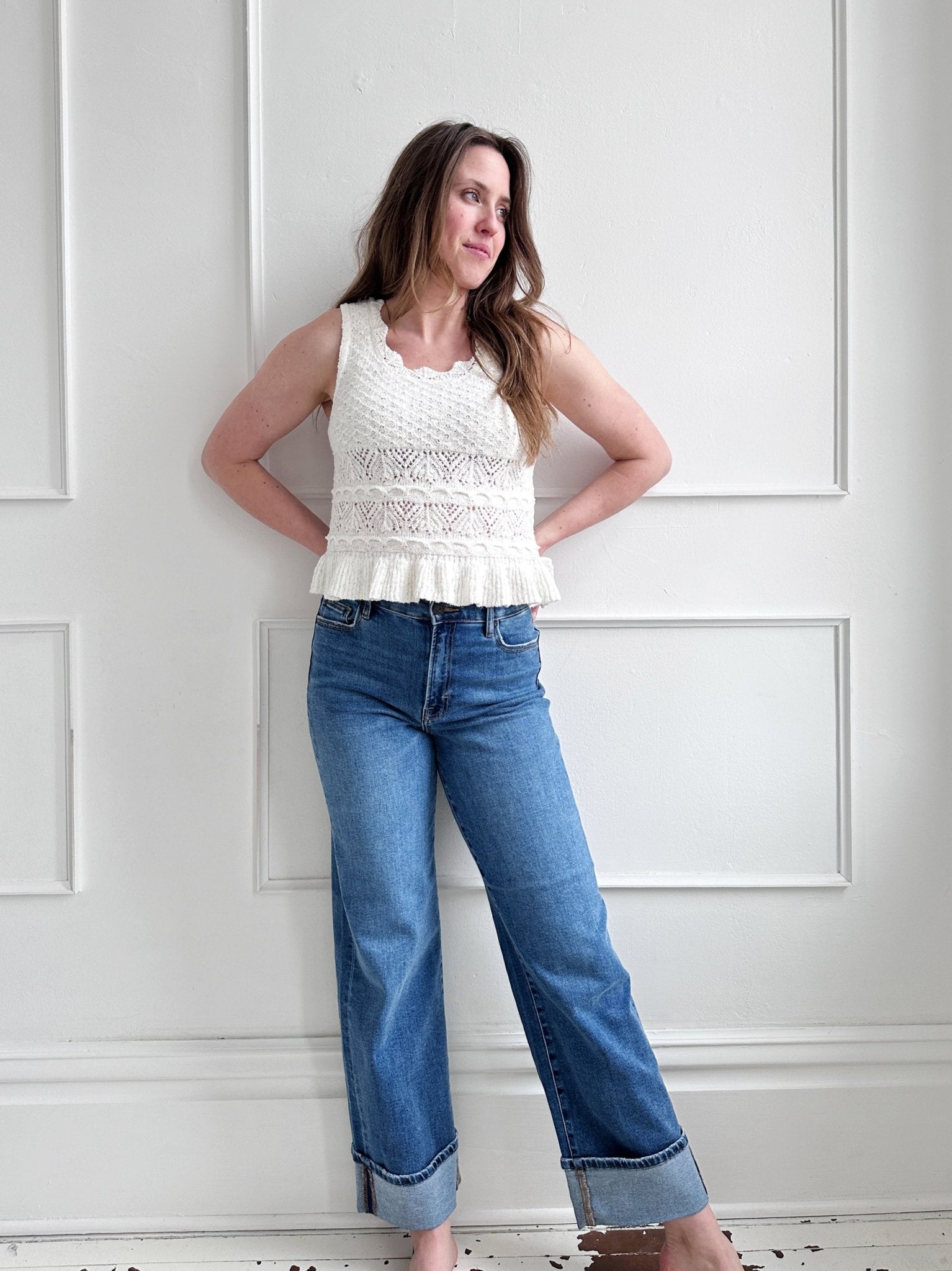 Knit Tank w/Ruffle - Spring Sweet