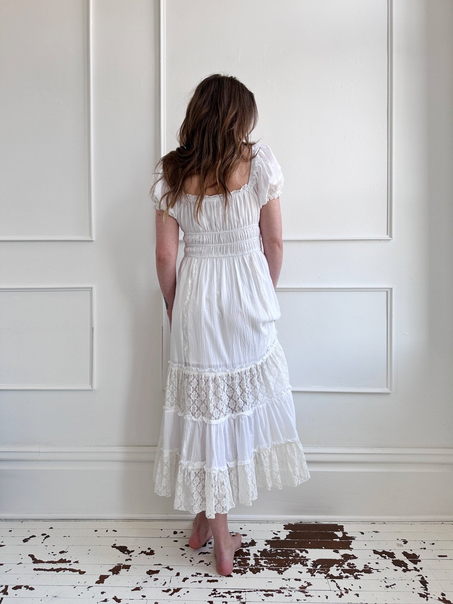 Lace Inset Midi Dress - Spring Sweet