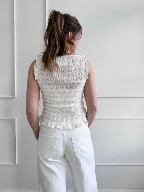 Lace Trim Sleeveless Top - Spring Sweet