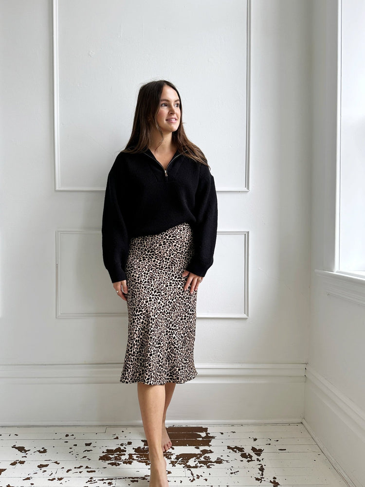 Leopard Print Midi Skirt - Spring Sweet