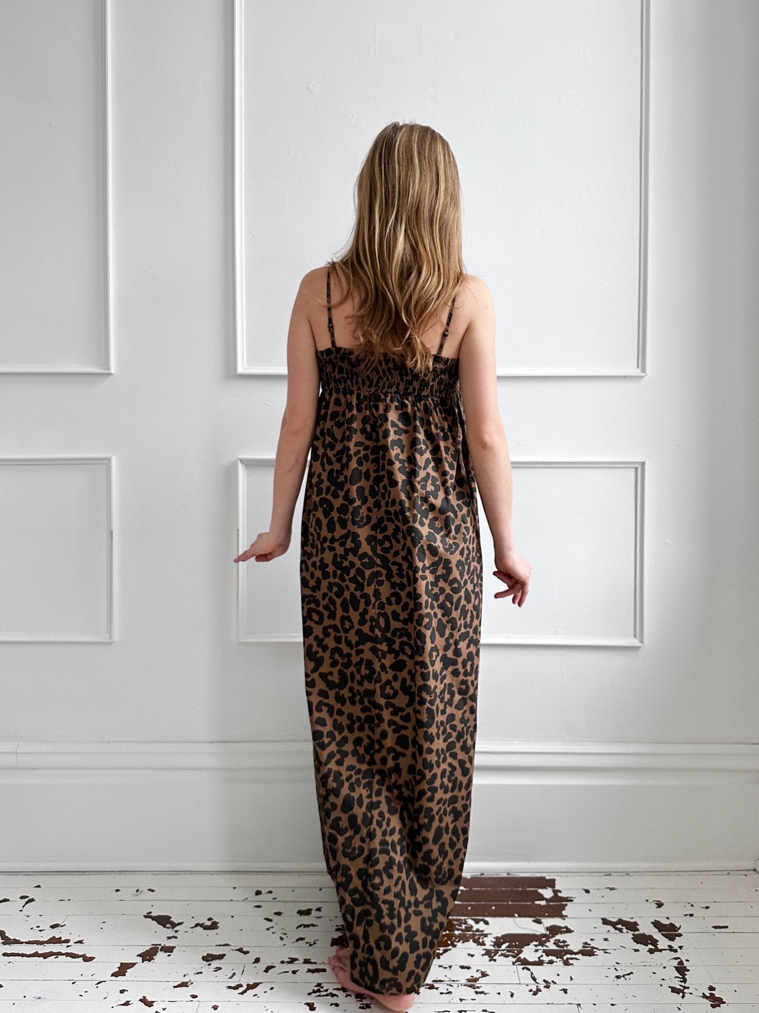 Leopard Ruched Maxi Dress - Spring Sweet