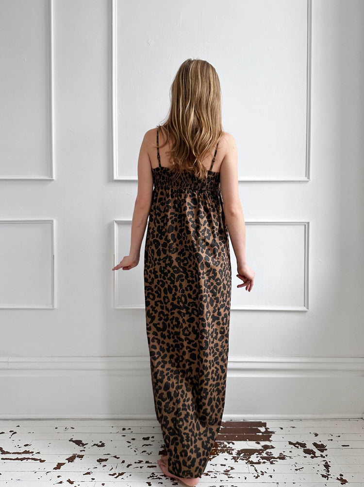 Leopard Ruched Maxi Dress - Spring Sweet