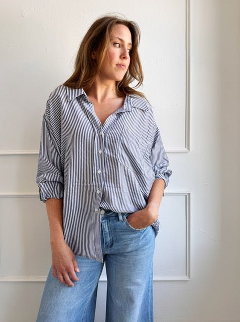 Lightweight Stripe Button Down - Spring Sweet