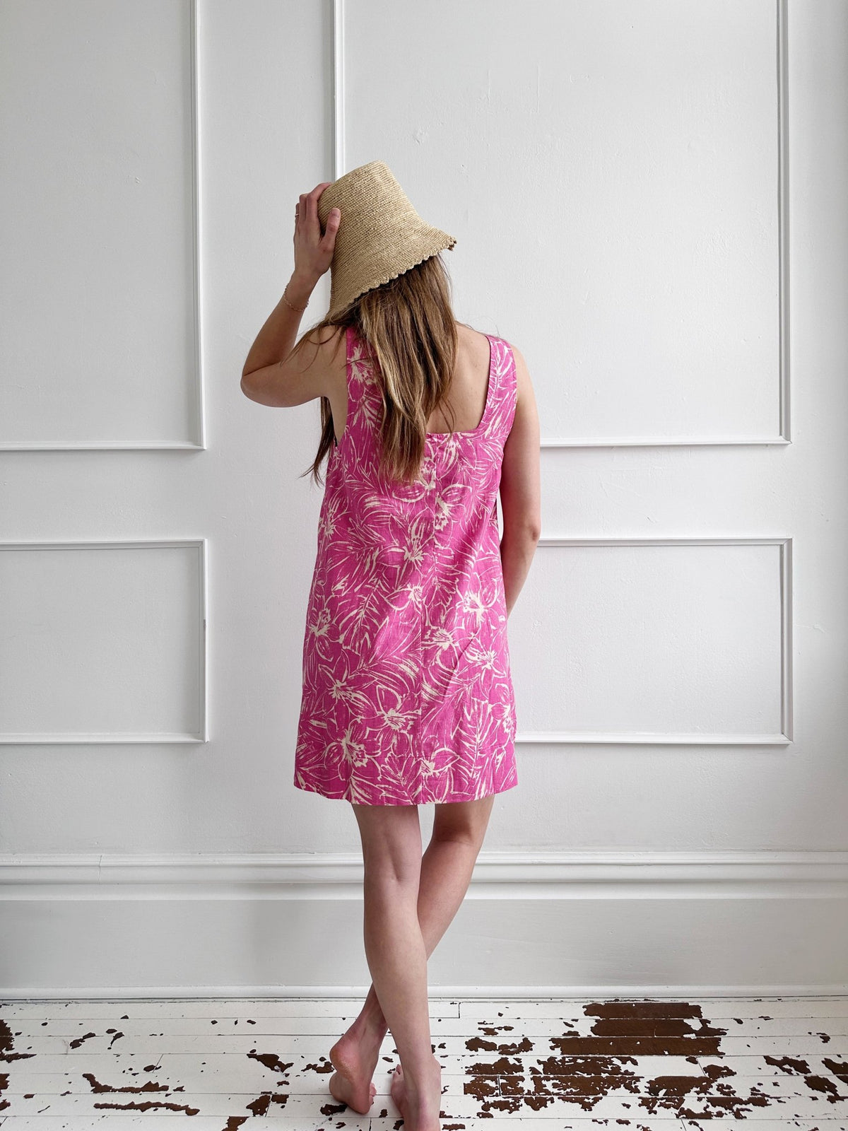 Linen Blend Shift Dress - Spring Sweet