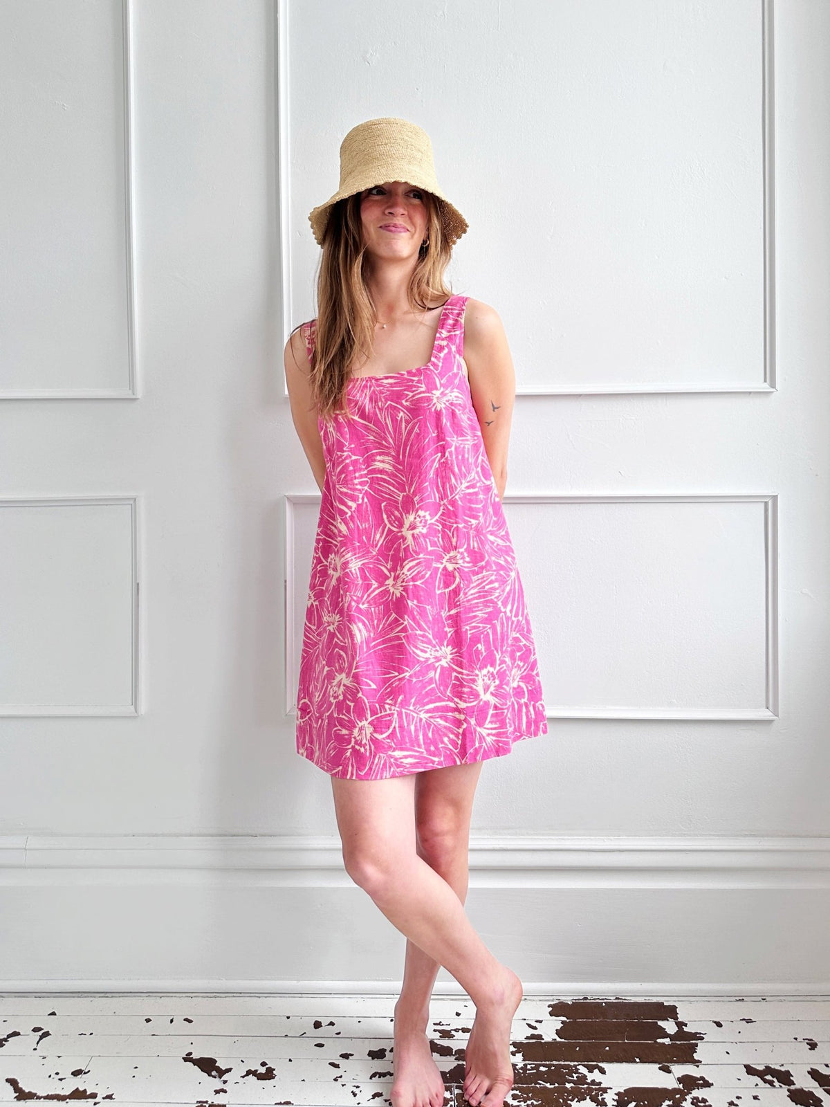 Linen Blend Shift Dress - Spring Sweet