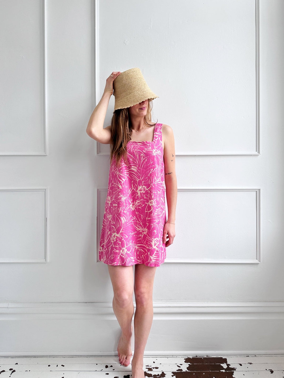 Linen Blend Shift Dress - Spring Sweet