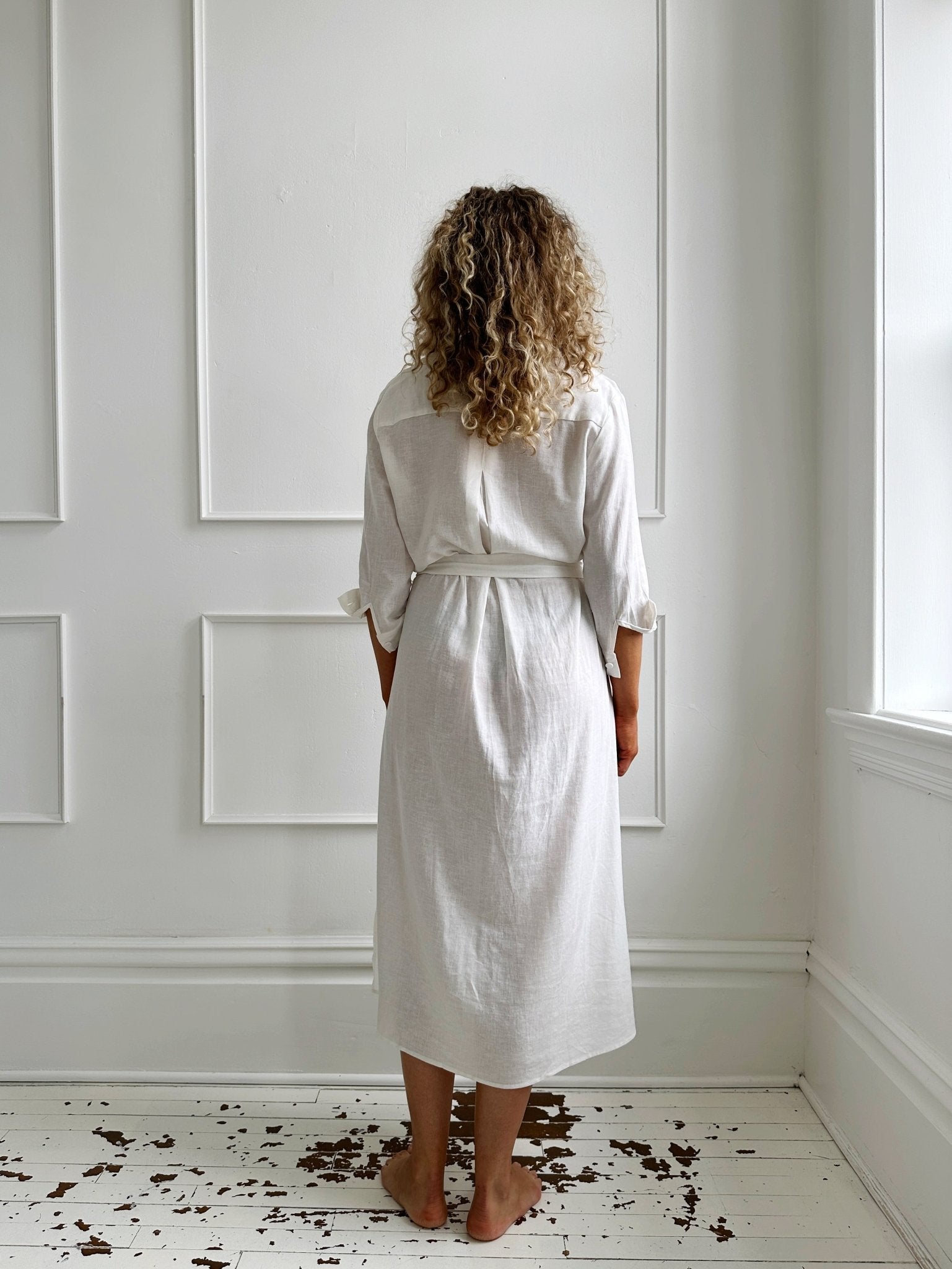 Linen Blend Shirt Dress - Spring Sweet