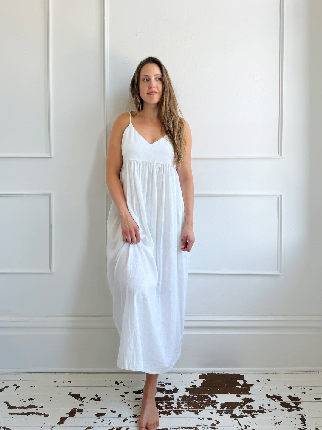 Linen Blend Spaghetti Strap dress - Spring Sweet