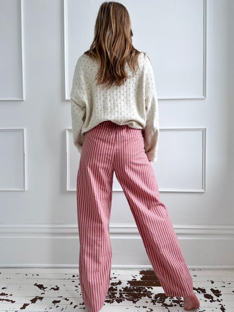 Linen Blend Stripe Pants - Spring Sweet