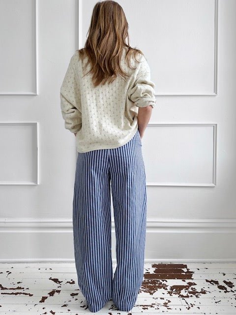 Linen Blend Stripe Pants - Spring Sweet