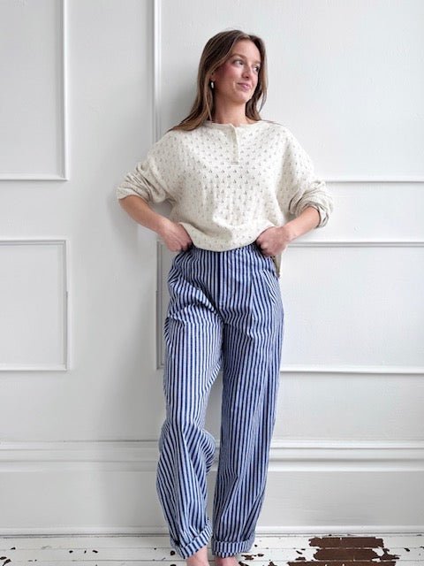 Linen Blend Stripe Pants - Spring Sweet