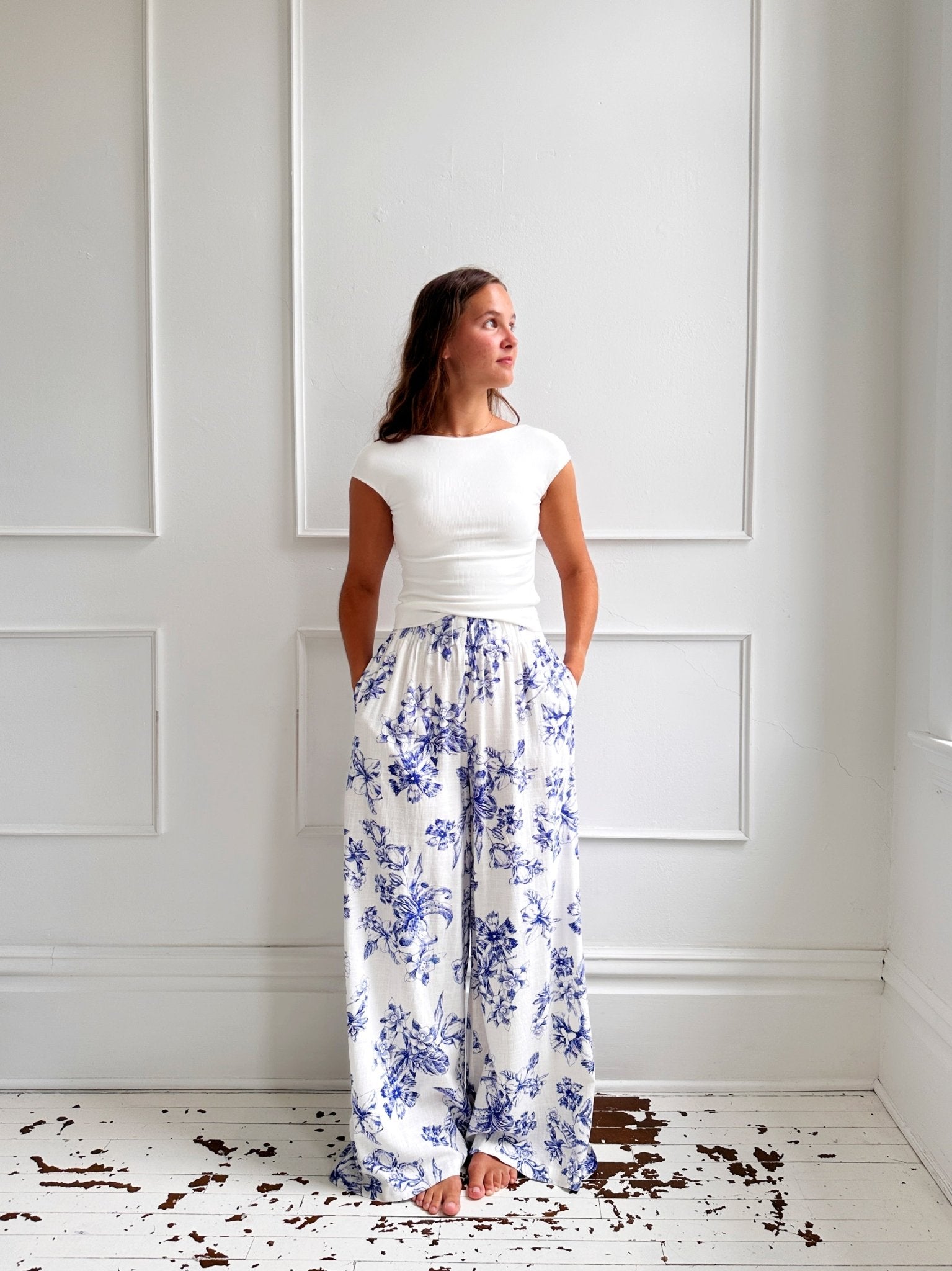 Linen Blend Wide Leg Pants - Spring Sweet
