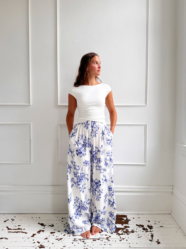 Linen Blend Wide Leg Pants - Spring Sweet