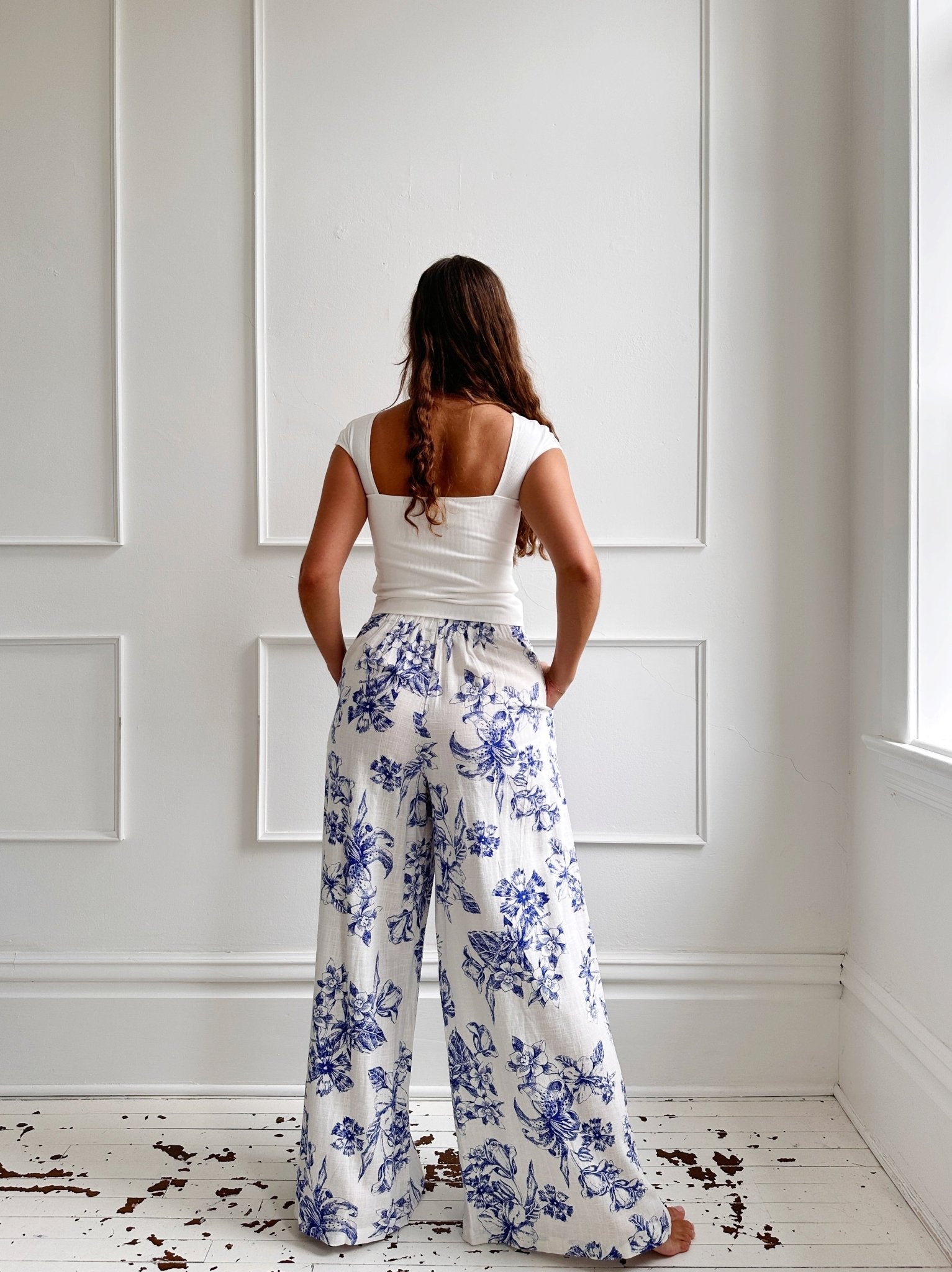Linen Blend Wide Leg Pants - Spring Sweet