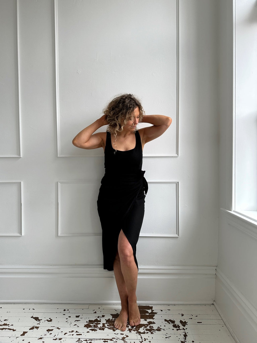 Linen Blend Wrap Dress - Spring Sweet
