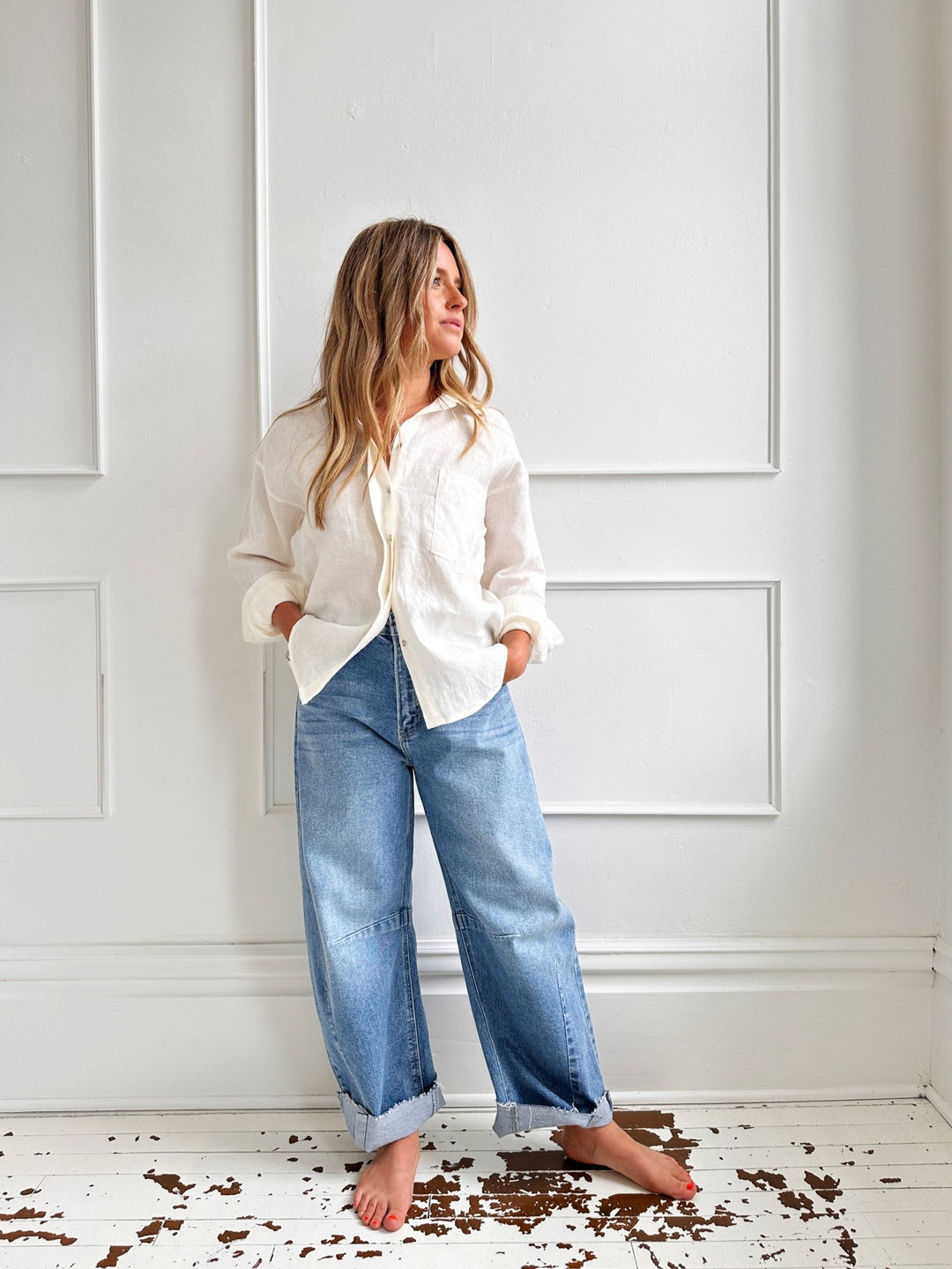Linen Classic Button - Up - Spring Sweet