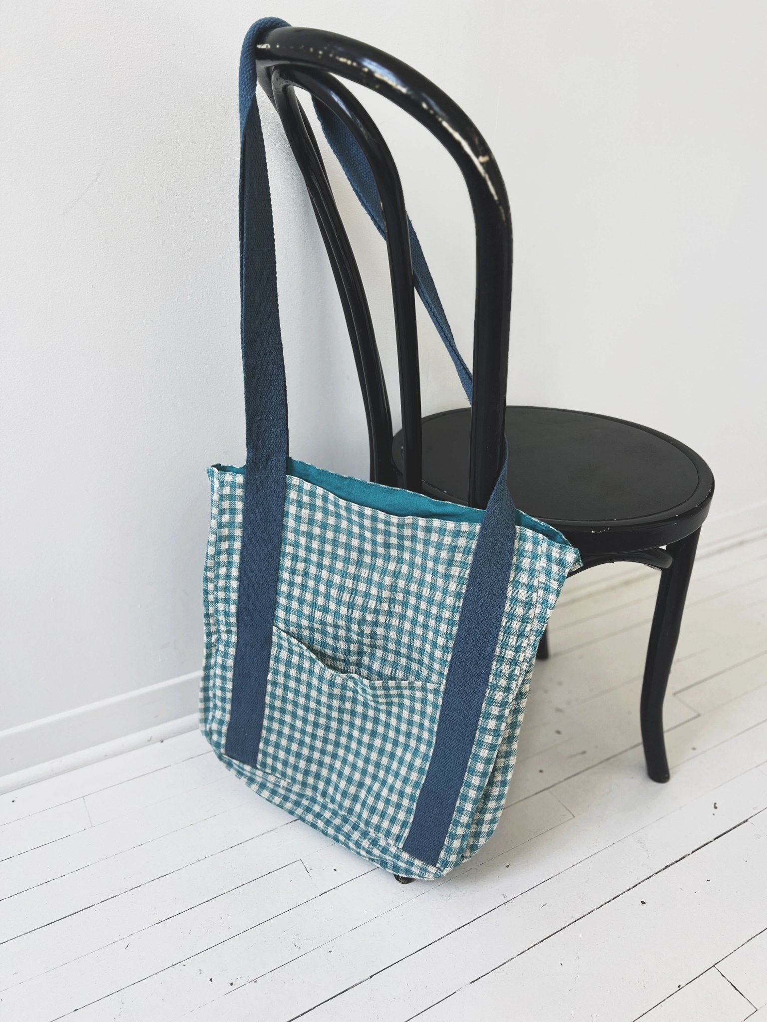 Linen Gingham Tote Bag – Spring Sweet Linen Gingham Tote Bag – Spring Sweet