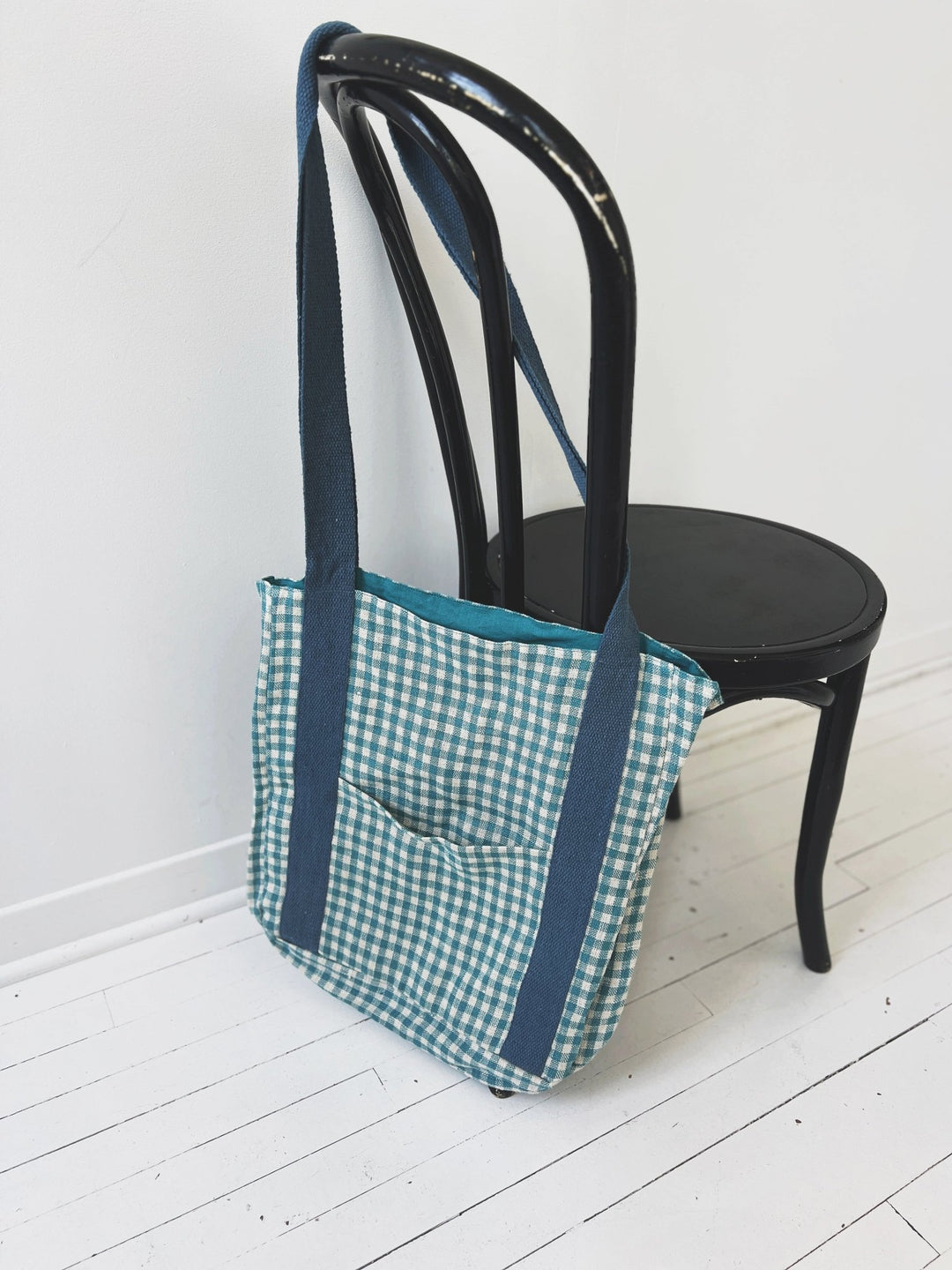 Linen Gingham Tote Bag - Spring Sweet