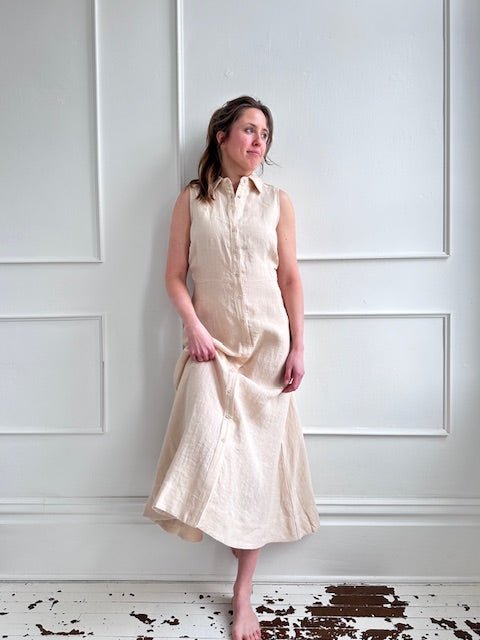 Linen Midi Shirt Dress - Spring Sweet