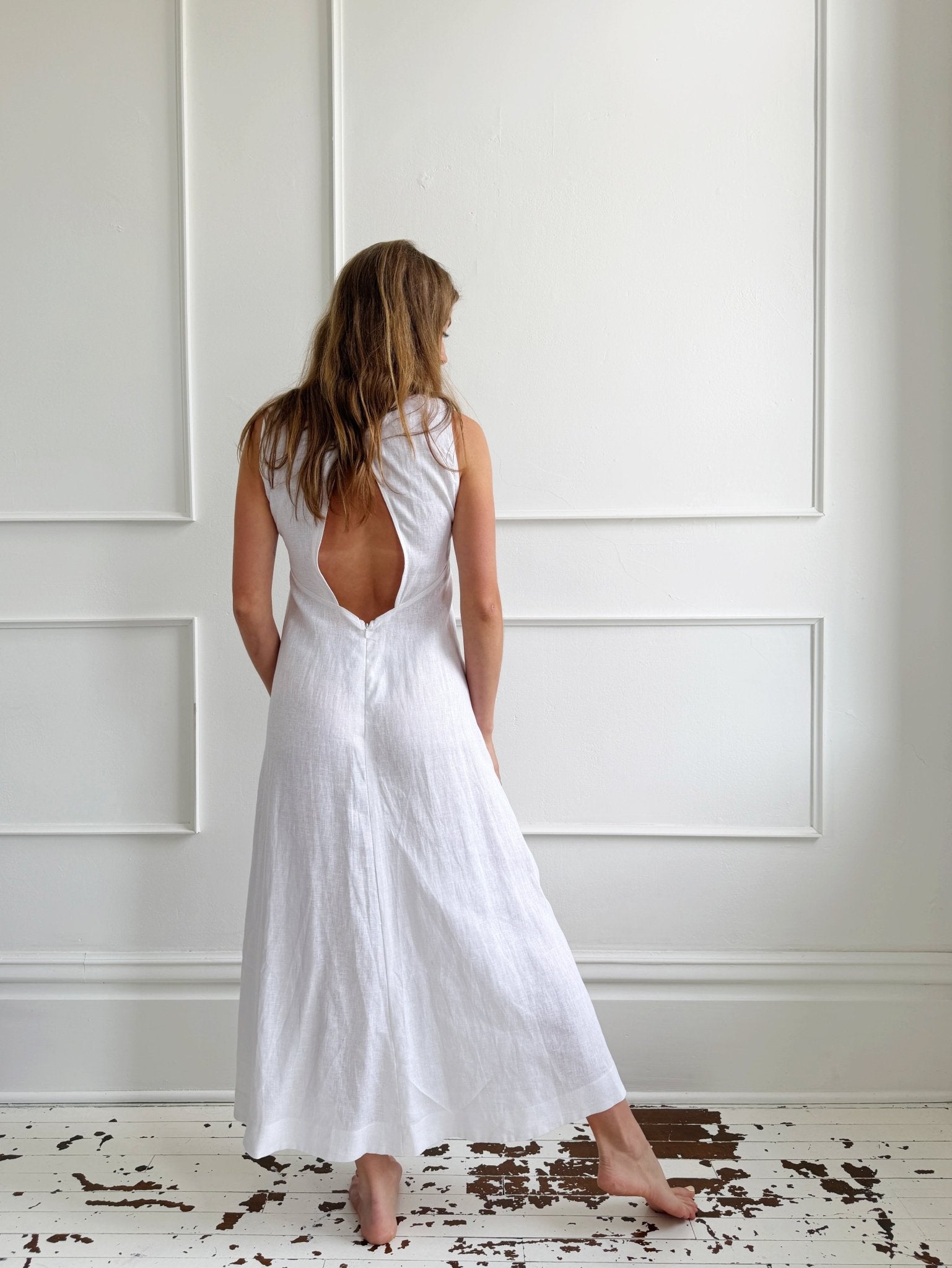 Linen Sleeveless Midi Dress - Spring Sweet