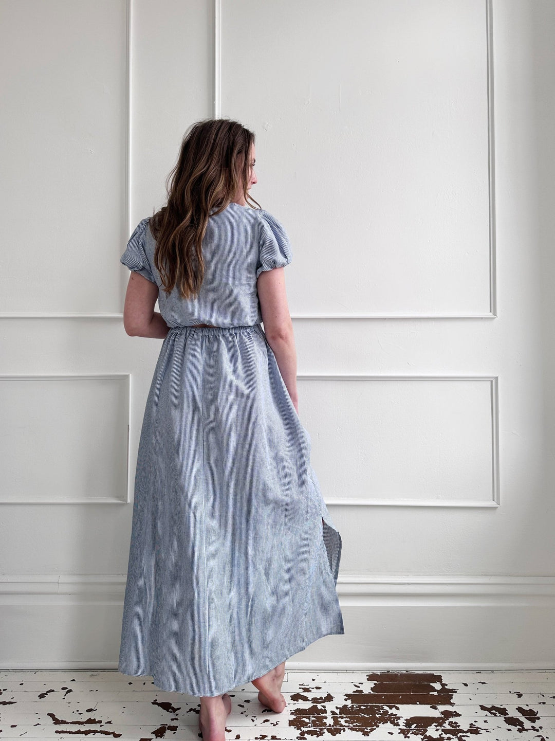Linen Striped Maxi Skirt - Spring Sweet