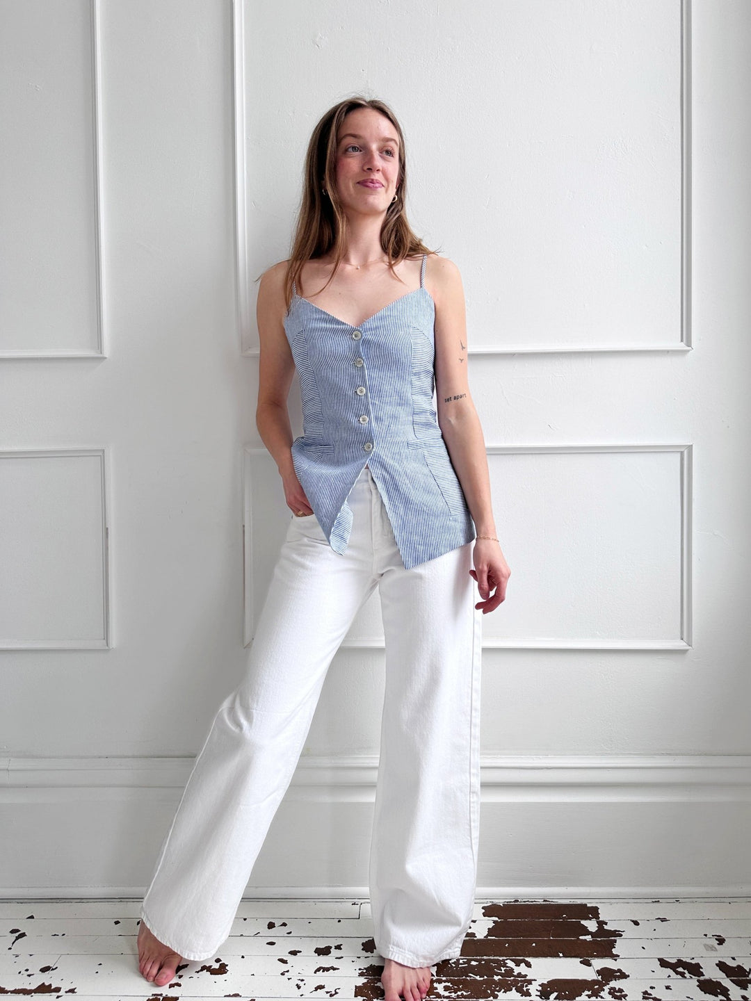 Linen Tank Vest - Spring Sweet