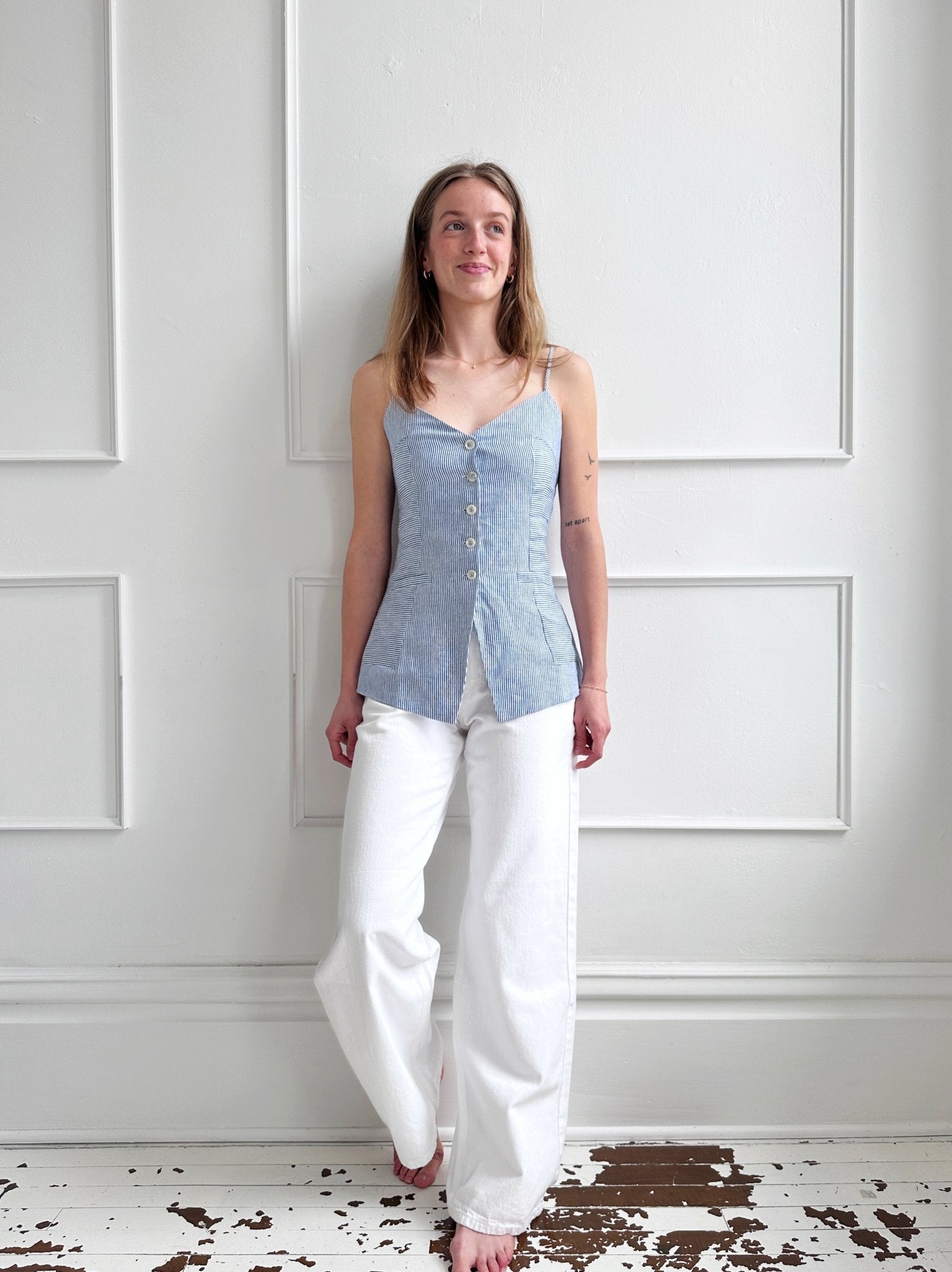 Linen Tank Vest - Spring Sweet