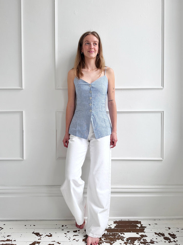 Linen Tank Vest - Spring Sweet