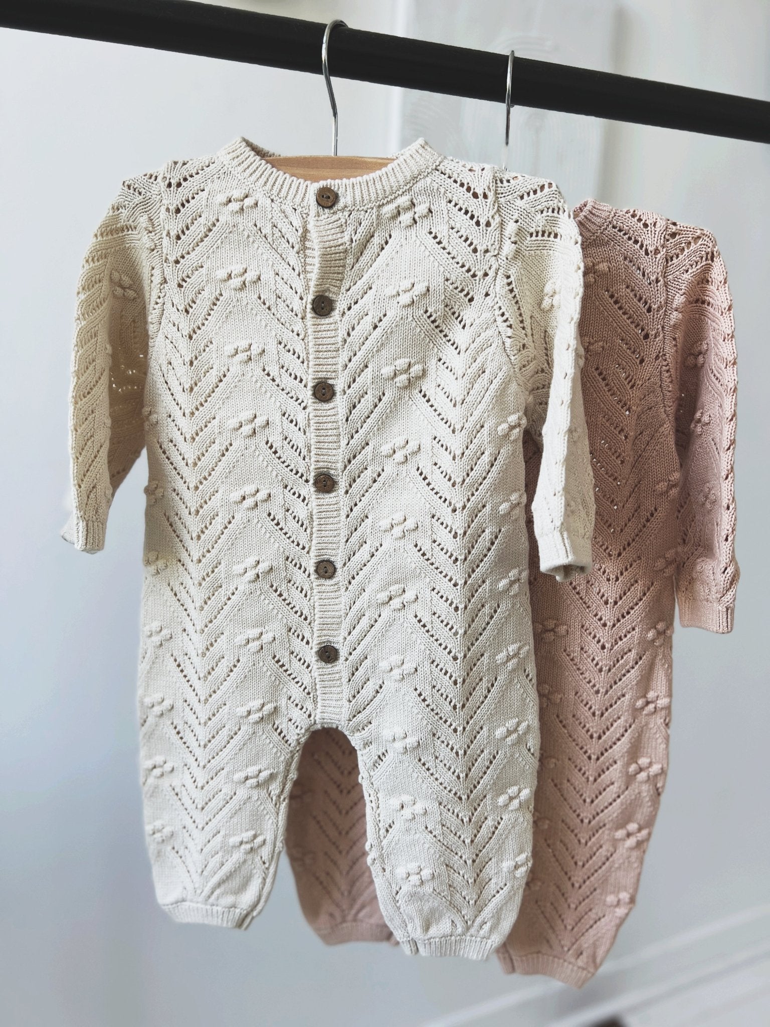 Long Sleeve Bobble Romper - Spring Sweet