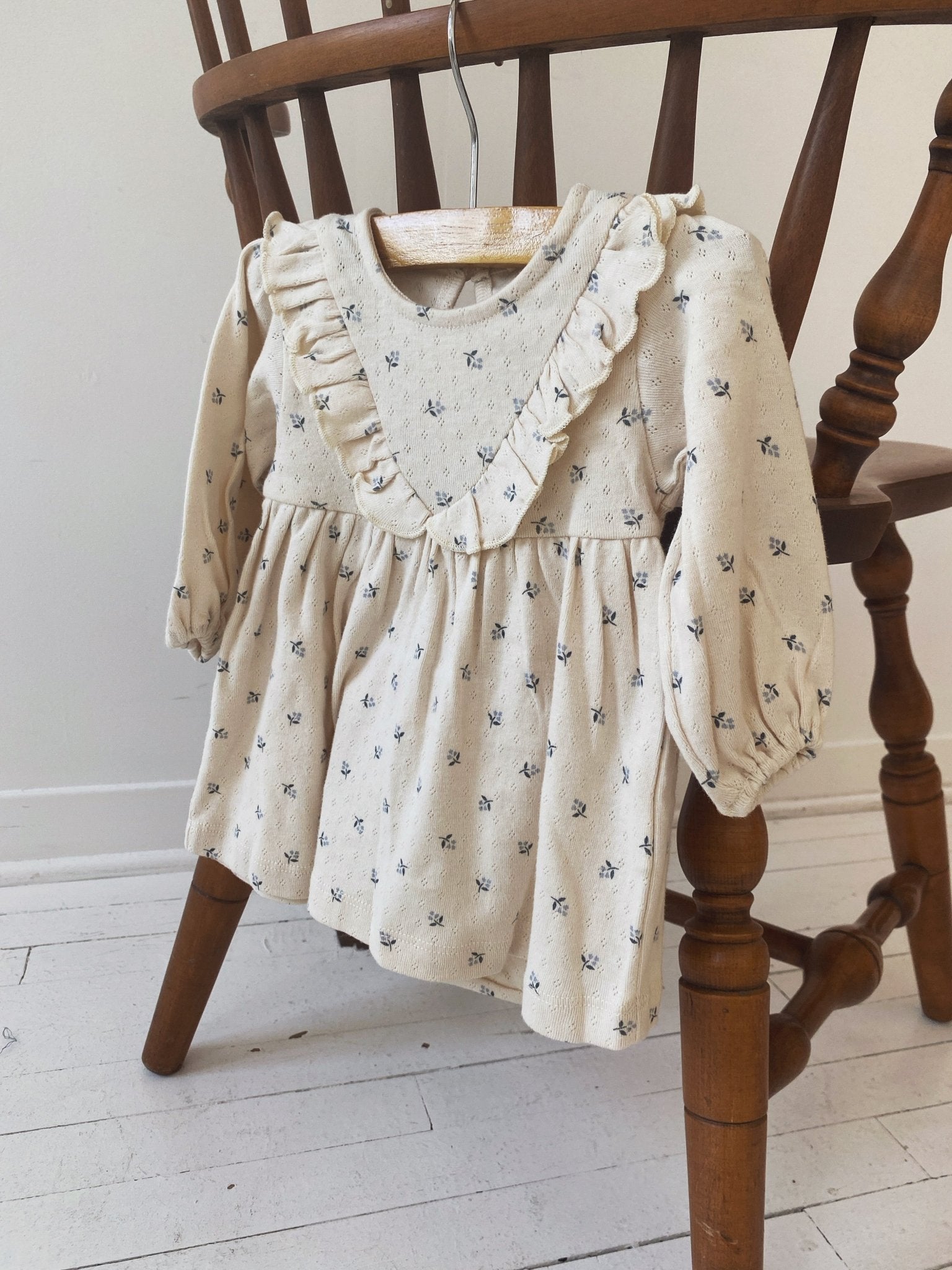 Long Sleeve Ruffle V Dress - Spring Sweet