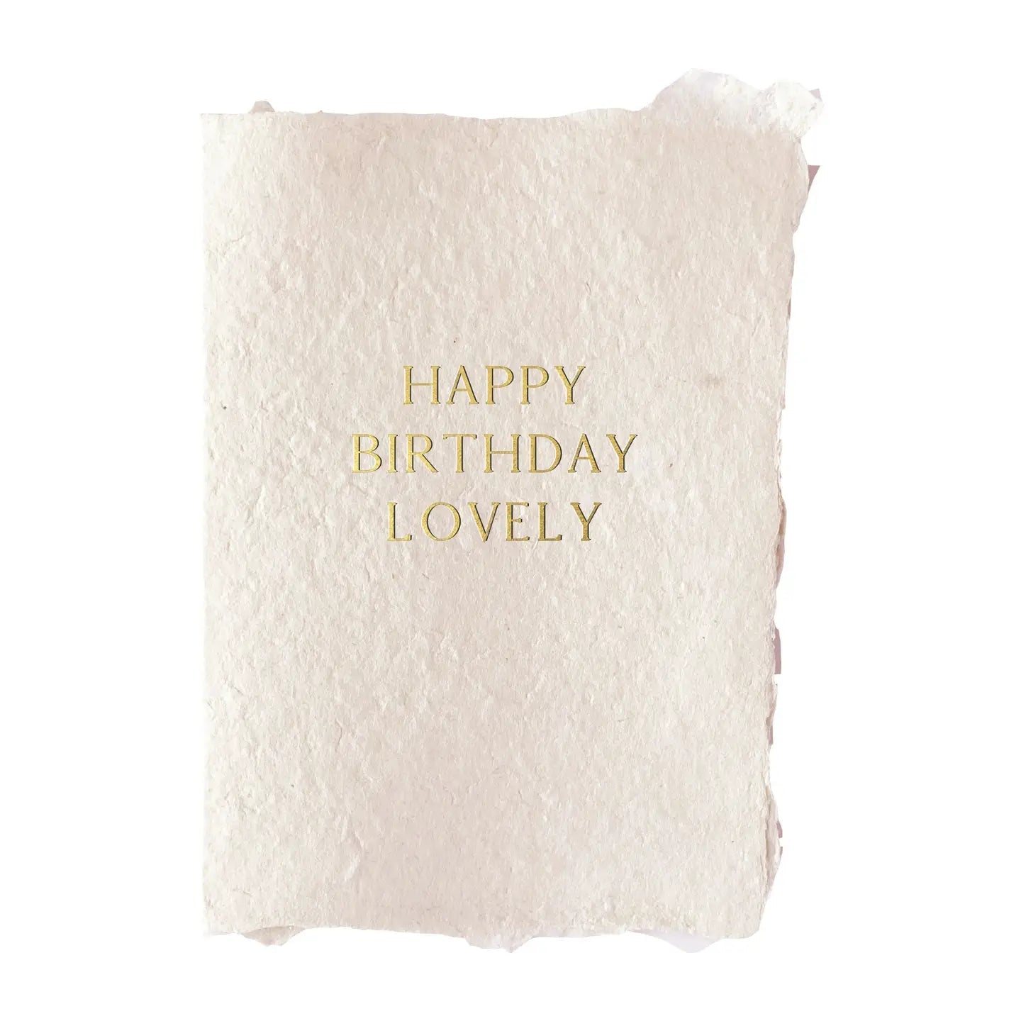 "Lovely" Gold Foil Card - Spring Sweet