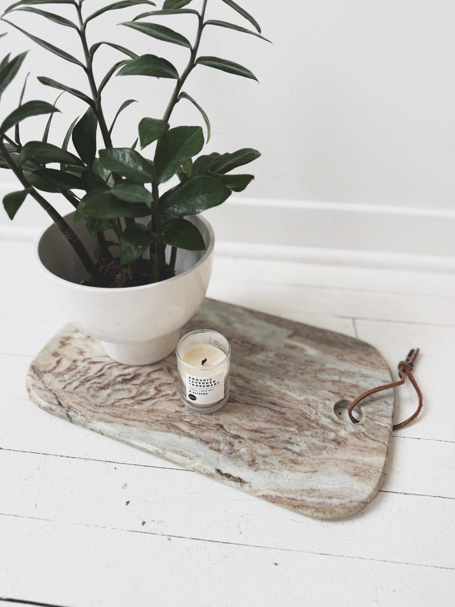 Marble Board w/ Leather Tie - Spring Sweet