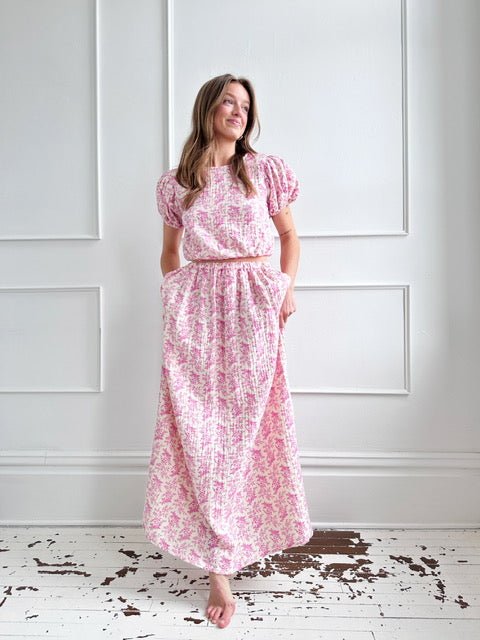 Maxi Skirt w/ Slit - Spring Sweet