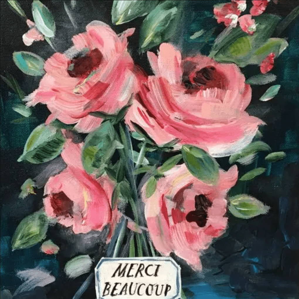 Merci Beaucoup Roses Card - Spring Sweet